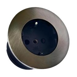 Indux Round Priză încastrată cu 1 priză cu împământare Gun metal 1208972315