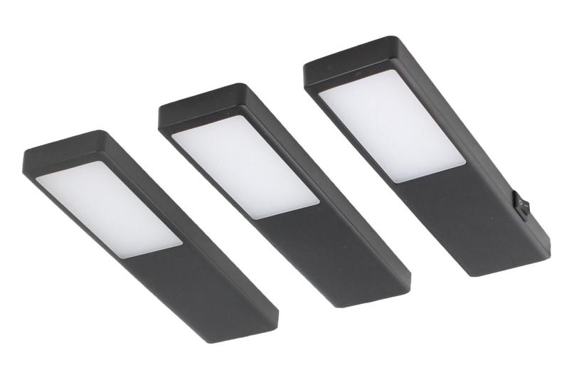 Indux Nivo Set LED pentru bucătărie 3x3 W cu comutator central Negru 1208972330