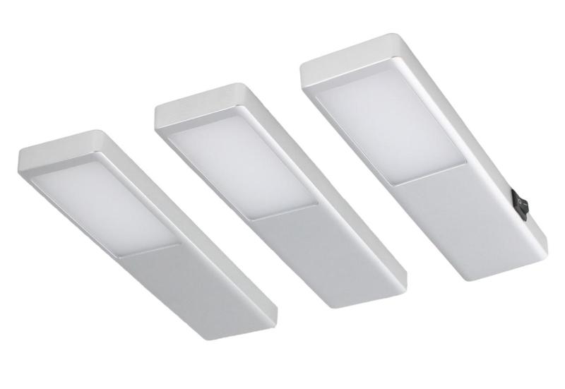 Indux Nivo Set LED pentru bucătărie 3x3 W cu comutator central aspect aluminiu 1208972334