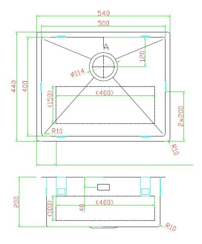 Pure.Sink Luxion PVD Chiuvetă din bronz antic 50x40 cm pentru montare sub blat, încastrare și montare pe blat cu raft inferior PLX5040-64