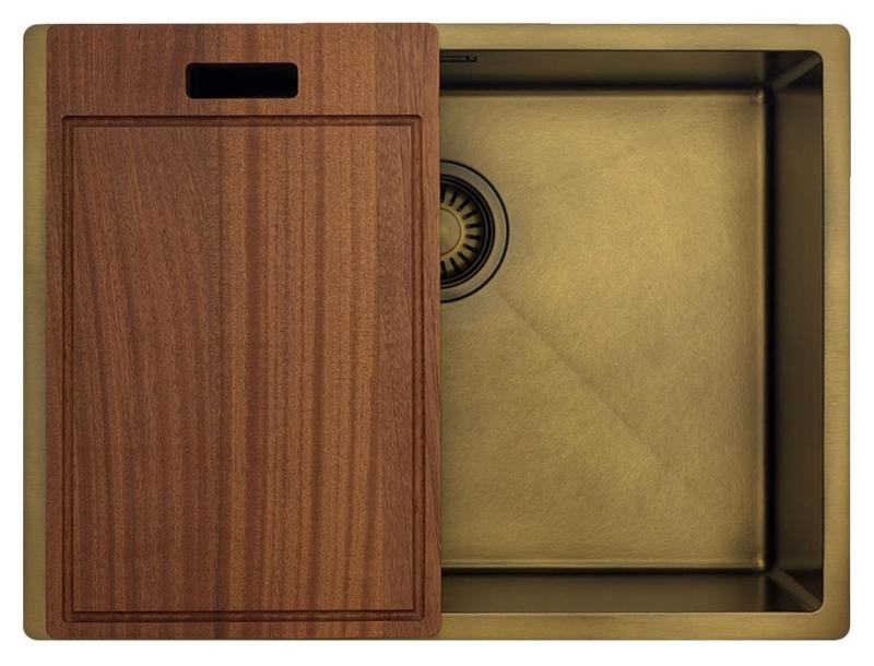 Pure.Sink Luxion PVD Chiuvetă din bronz antic 55x40 cm pentru montare sub blat, încastrare și montare pe blat  cu raft inferior PLX5540-64