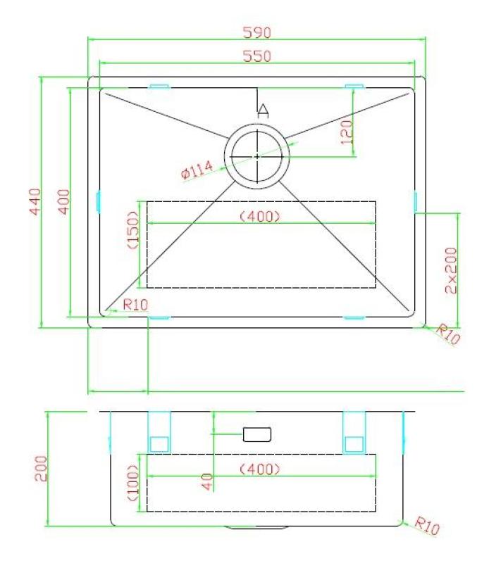 Pure.Sink Luxion PVD Chiuvetă din bronz antic 55x40 cm pentru montare sub blat, încastrare și montare pe blat  cu raft inferior PLX5540-64