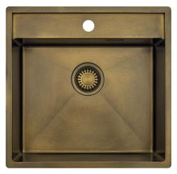 Pure.Sink Luxion PVD Chiuvetă din bronz antic 51x50 cm Tapwing cu suport pentru robinet și raft inferior PLX5150T-64