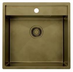Pure.Sink Luxion PVD Chiuvetă din bronz antic 51x50 cm Tapwing cu suport pentru robinet și raft inferior PLX5150T-64
