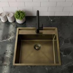 Pure.Sink Luxion PVD Chiuvetă din bronz antic 51x50 cm Tapwing cu suport pentru robinet și raft inferior PLX5150T-64