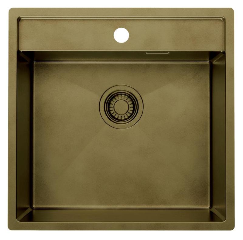 Pure.Sink Luxion PVD Chiuvetă din bronz antic 51x50 cm Tapwing cu suport pentru robinet și raft inferior PLX5150T-64