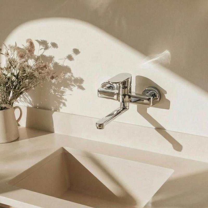 Aquanello Casa Robinet de bucătărie cu un singur mâner, cromat, cu gura de scurgere de 15 cm CR-1415-CS