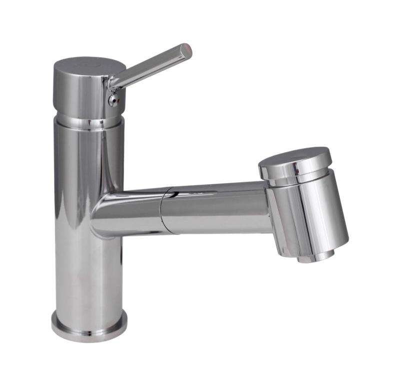 Aquanello Voss Baterie de bucătărie cromată cu duză extensibilă și funcție de pulverizare CR-7200-VS
