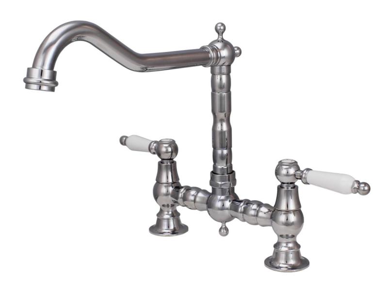 Aquanello Heritage Manor Bucătărie clasică Robinet de bucătărie nostalgic cu mâner alb CR-0010-HM