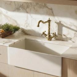 Aquanello Heritage Ascot Bucătărie clasică Robinet de bucătărie nostalgic din bronz cu bec unghiular BN-4002-HA