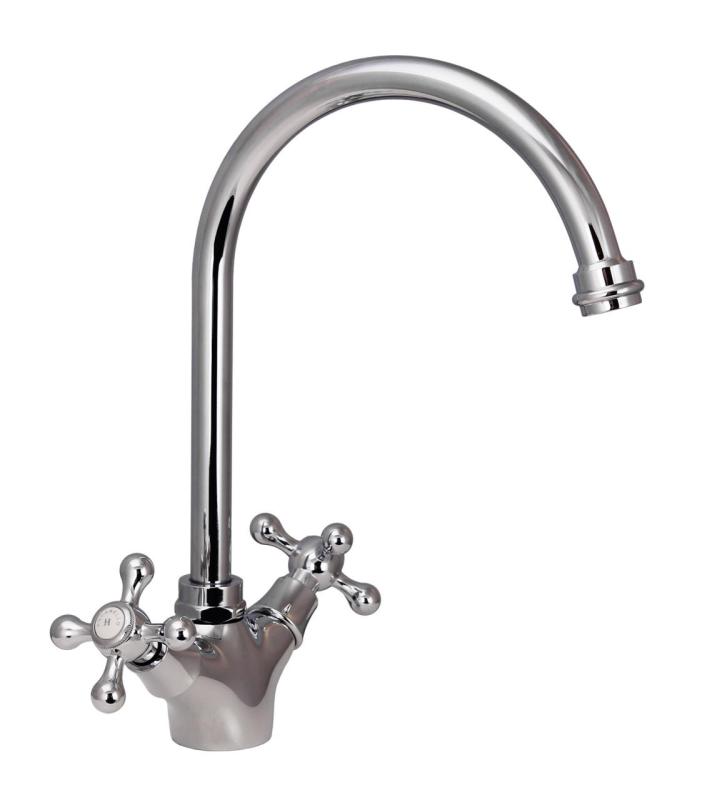 Aquanello Heritage Ascot Bucătărie clasică Robinet de bucătărie nostalgic cromat cu bec rotund CR-4003-HA