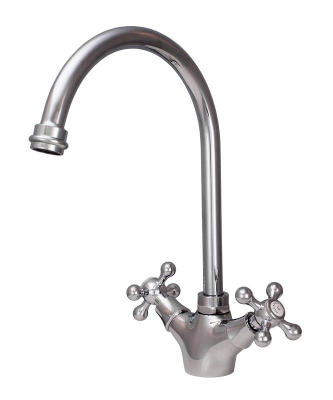 Aquanello Heritage Ascot Bucătărie clasică Robinet de bucătărie nostalgic cromat cu bec rotund CR-4003-HA