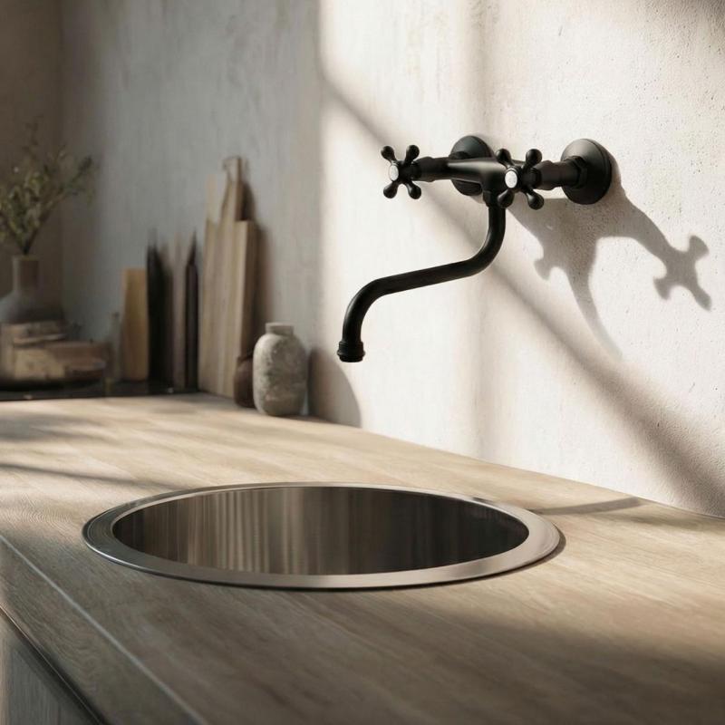 Aquanello Heritage Ascot Robinet clasic pentru bucătărie, negru BL-4111-HA