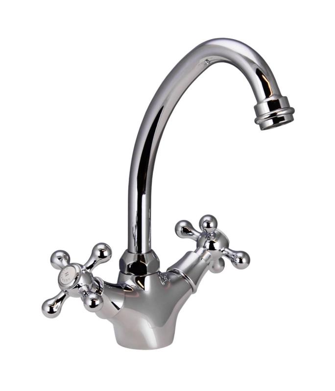 Aquanello Heritage Ascot Classic Kitchen Nostalgic Kitchen Faucet Chrome CR-4004-HA