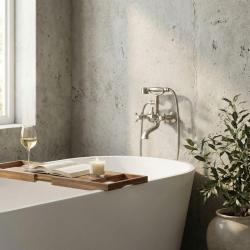 Aquanello Heritage Ascot Robinet clasic pentru cadă cu butoane în formă de stea din oțel inoxidabil, inclusiv duș de mână NB-3002-HA