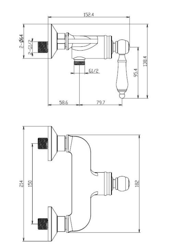Aquanello Heritage Manor Baterie de duș clasică cromată CR-2001-HM