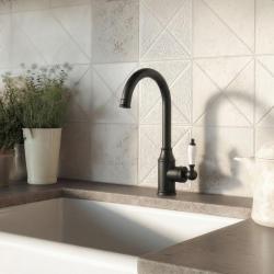 Aquanello Heritage Manor Baterie de bucătărie clasică, în stil nostalgic, negru BL-9001-HM