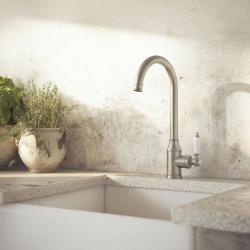 Aquanello Heritage Manor Baterie de bucătărie clasică, cu aspect nostalgic, din oțel inoxidabil NB-9001-HM