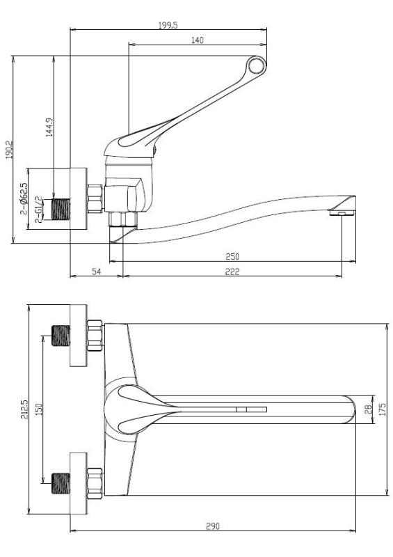 Aquanello Medic Robinet de bucătărie cu mâner lung cromat CR-1005-MD