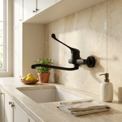 Aquanello Medic Robinet de bucătărie cu mâner lung, negru BL-1005-MD