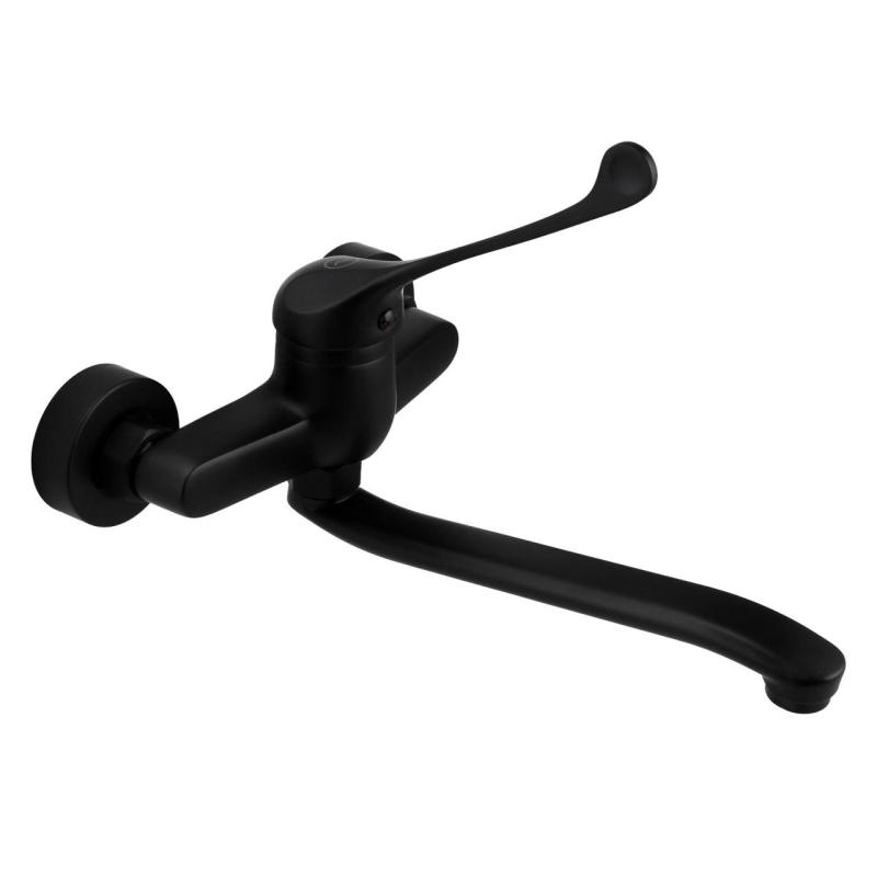 Aquanello Medic Robinet de bucătărie cu mâner lung, negru BL-1005-MD