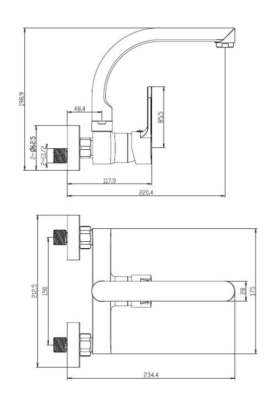 Aquanello Casa Robinet de bucătărie cu ieșire superioară Crom CR-1003-CS