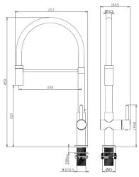 Aquanello Gastro Baterie de bucătărie cu gura de scurgere flexibilă, cromată CR-4400-GT