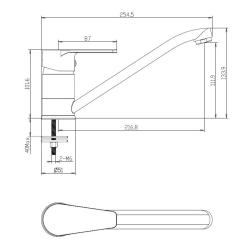 Aquanello Casa Robinet de bucătărie cu o singură manetă, cromat, model CR-1203-CS