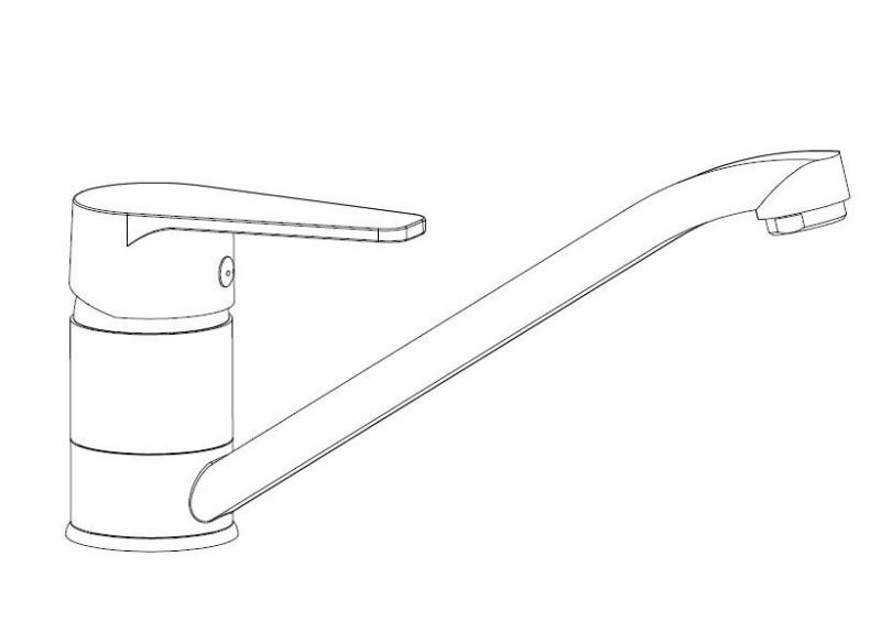 Aquanello Casa Robinet de bucătărie cu o singură manetă, negru BL-1203-CS