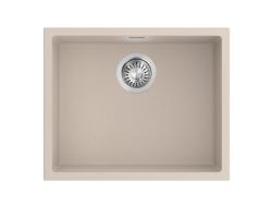 Pure.Sink Eternal Chiuvetă Quartz Beige 50x40 cm, pentru montare sub blat și pe blat, cu dop automat din oțel inoxidabil
