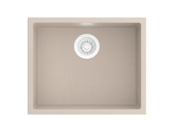 Pure.Sink Eternal Chiuvetă Quartz Beige 50x40 cm, pentru montare sub blat și pe blat, cu dop automat alb