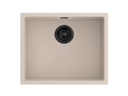 Pure.Sink Eternal Chiuvetă Quartz Beige 50x40 cm, pentru montare sub blat și pe blat, cu dop automat negru