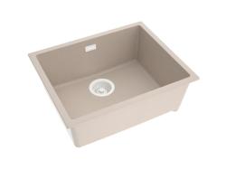 Pure.Sink Eternal Chiuvetă Quartz Beige 50x40 cm, pentru montare la față și sub blat, cu dop automat alb