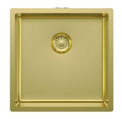 Pure.Sink Comfort Chiuvetă aurie cu acoperire PVD, 40 x 40 cm, rază de 10 mm, pentru montare sub blat, la nivel cu blatul și la suprafață PCM4040-60