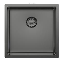 Pure.Sink Comfort Chiuvetă PVD Gun Metal 40x40 cm, rază de 10 mm, pentru montare sub blat, la nivel cu blatul și la suprafață PCM4040-61