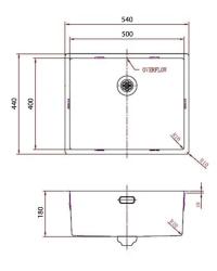 Pure.Sink Comfort Chiuvetă PVD Gun Metal 50x40 cm, rază de 10 mm, pentru montare sub blat, la nivel cu blatul și la suprafață PCM5040-61