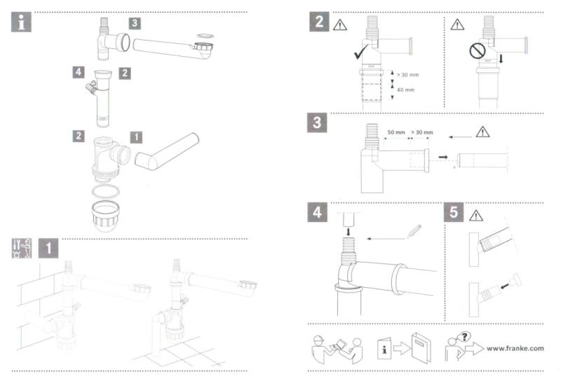Franke Sifon de economisire a spațiului cu racord pentru mașina de spălat vase Spazio 112.0551.361