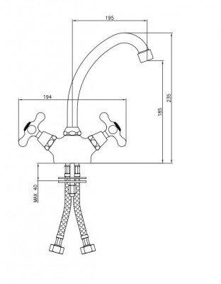 PB  Robinet de bucătărie Nostalgic V1900 Cromat