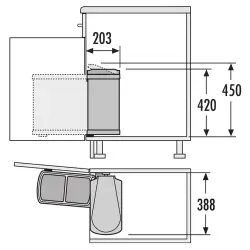 Coș de gunoi Hailo duo 3416.10