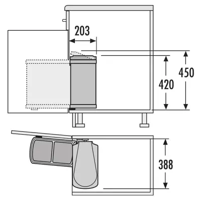 Coș de gunoi Hailo duo 3416.10