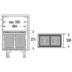 Coș de gunoi Hailo tandem Universal 2331