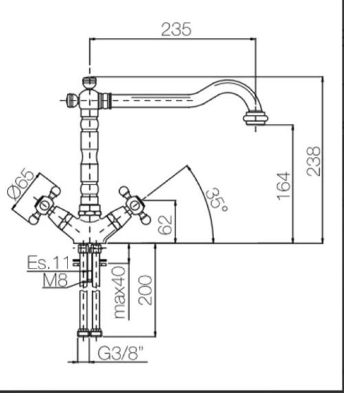 PB Robinet de bucătărie nostalgic V1910 Cromat