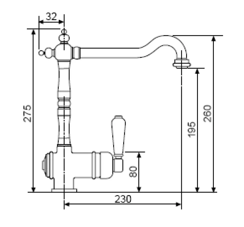 Nostalgic Baterie de bucătărie V1920 Crom