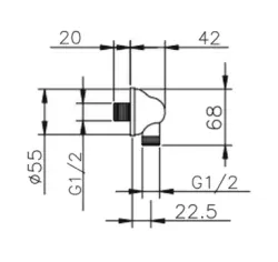 Huber Croisette Conector de racord cromat pentru furtun de duș 67.02H.CR.