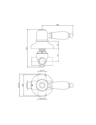 Huber Croisette Robinet de trecere Cromat 1/2 653.CS01H.CR