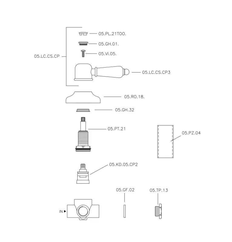 Huber Croisette Robinet de trecere Cromat 1/2 653.CS01H.CR