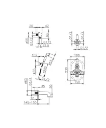 Huber Croisette Set de încorporare pentru robinetul de baie Crom 915.CS01H.CR