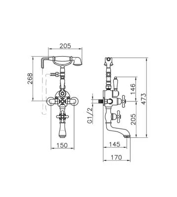 Robinetele de baie Huber Croisette cu termostat Crom 198.CS01H.CR.
