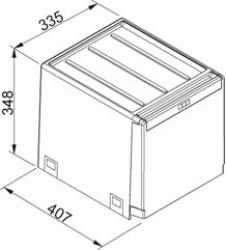 Franke Cube 40 sistem de gestionare a deșeurilor cu acționare manuală, găleți 2 x 14 litri 1340039330