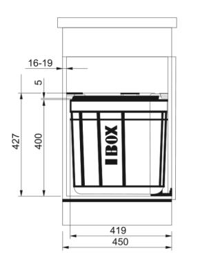 Sistemul de colectare a deșeurilor Franke Sorter Solo 45 cu capacitate de 40 de litri, cu filtru de cărbune 1210307565.